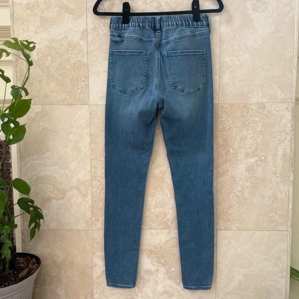 UpWest Elastic Waist Skinny Jeans Light Wash Pull-On Denim XS